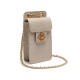 Bolsa Isla Pouch Anne Tampa Couro Marshmallow Ouro
