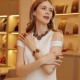 Pulseira Fane's Pedra Drusa Bronze Metal Dourado