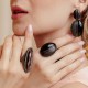 Conjunto Fane's Pedras Naturais Zircônias Metal Preto