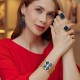 Anel Fane's Pedras Naturais Drusa Azul Royal Metal Ouro