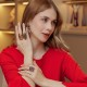 Anel Fane's Pedras Naturais Drusa Ametista Metal Dourado