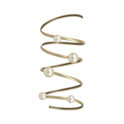 Pulseira Luiza Rogi Ava Bracelete Espiral Pérola Ouro Envelhecido