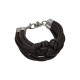 Pulseira Luiza Rogi Ava Kit Cadarço Marrom Prata Envelhecido