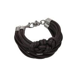 Pulseira Luiza Rogi Ava Kit Cadarço Marrom Prata Envelhecido