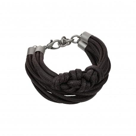 Pulseira Luiza Rogi Ava Kit Cadarço Marrom Prata Envelhecido