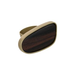 Anel Luiza Rogi Ava Madeira Metal Ouro Envelhecido