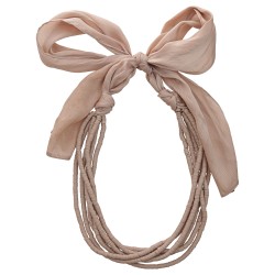 Colar Luiza Rogi Ava Fios Pastilhas de Paetê Lenço Seda Rose