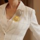 Broche Luiza Rogi Ava Orgânico Metal Ouro Envelhecido G