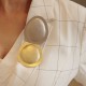 Broche Luiza Rogi Ava Orgânico Metal Prata Envelhecido G