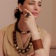 Anel Luiza Rogi Ava Madeira Metal Ouro Envelhecido