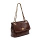 Bolsa Isla Dahlia Flap Couro Pinhão Ouro
