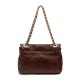 Bolsa Isla Dahlia Flap Couro Pinhão Ouro