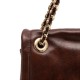 Bolsa Isla Dahlia Flap Couro Pinhão Ouro