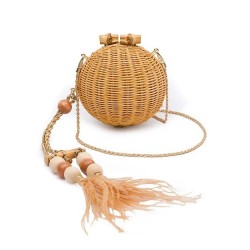 Bolsa Isla Clutch Mini Esfera Rattan Natural