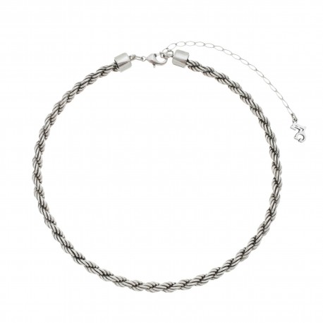 Colar Estela Geromini Linha Básica Choker Torcida Prata