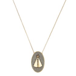 Colar Nino Bran Acessórios Nossa Senhora Ouro Vintage
