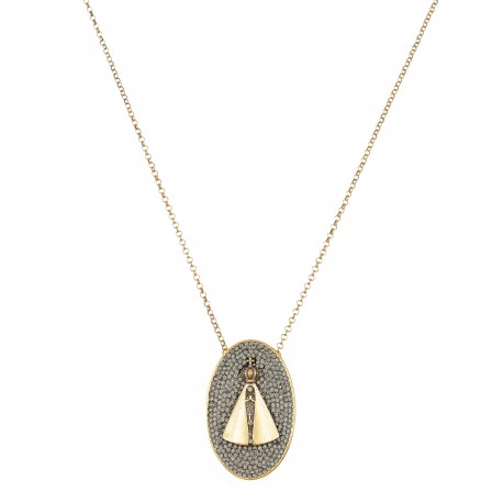 Colar Nino Bran Acessórios Nossa Senhora Ouro Vintage