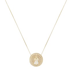Colar Fane's Sacra Nossa Senhora Metal Dourado