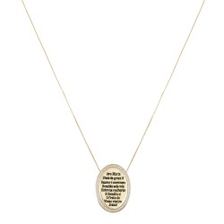 Colar Fane's Sacra Oração Ave Maria Metal Dourado