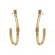Brinco Fane's Pedra Drusa Ouro Argola Metal Dourado