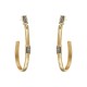 Brinco Fane's Pedra Drusa Platina Argola Metal Dourado