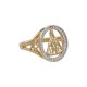 Anel LBF Semijóias Sacra Bless Nsa Sra Aparecida Zircônia Dourado