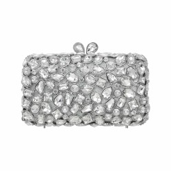 Bolsa Empório MP Clutch Cristais Prata