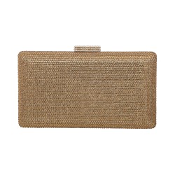 Bolsa Empório MP Clutch Retangular Cristais Dourado