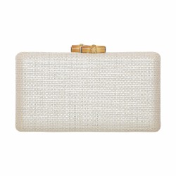 Bolsa Empório MP Clutch Gliter Palha Off White