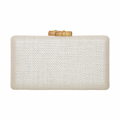 Bolsa Empório MP Clutch Gliter Palha Off White