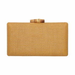 Bolsa Empório MP Clutch Gliter Palha Camel