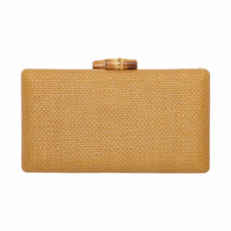 Bolsa Empório MP Clutch Gliter Palha Camel