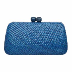 Bolsa Empório MP Clutch Palha Sabutan Natural Azul Royal
