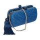 Bolsa Empório MP Clutch Palha Sabutan Natural Azul Royal