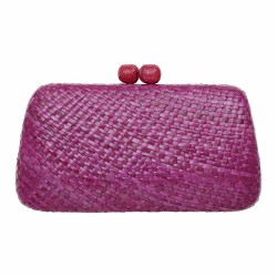 Bolsa Empório MP Clutch Palha Sabutan Natural Fúcsia