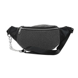 Bolsa Maria Chic Acessórios Pochete Cristais Preta