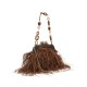 Bolsa Isla Pouch Plumas Moldura Mascavo
