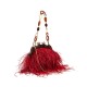 Bolsa Isla Pouch Plumas Moldura Carmim