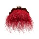 Bolsa Isla Pouch Plumas Moldura Carmim
