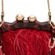 Bolsa Isla Pouch Plumas Moldura Carmim