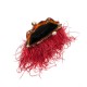 Bolsa Isla Pouch Plumas Moldura Carmim