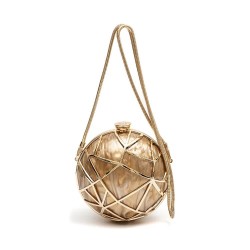 Bolsa Isla Clutch Vega Esfera Marmorizada Metal Ouro