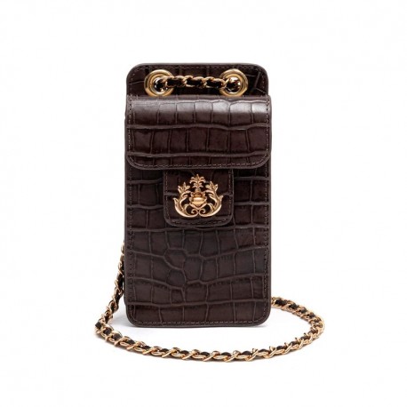 Bolsa Isla Pouch Anne Tampa Couro Expresso Ouro