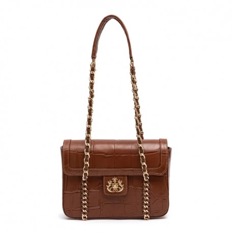 Bolsa Isla Sienna Flap Média Couro Pecan