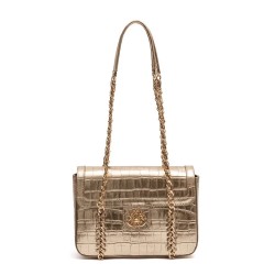Bolsa Isla Sienna Flap Média Couro Ouro Light
