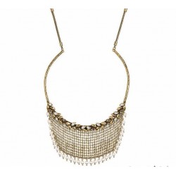 Colar Camila Klein Rizo Malha Metal Ouro Velho