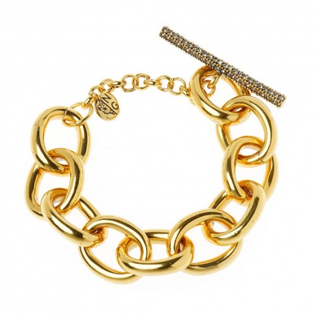 Pulseira Nadia Gimenes Phoenix Elos Metal Fecho Palito Dourado