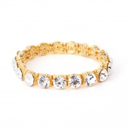 Pulseira Nino Bran Acessórios Fio Cristais Dourado