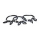 Pulseira Camila Klein Blair Kit 3 Onix Prata Velho