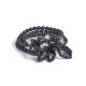 Pulseira Camila Klein Blair Kit 3 Onix Prata Velho